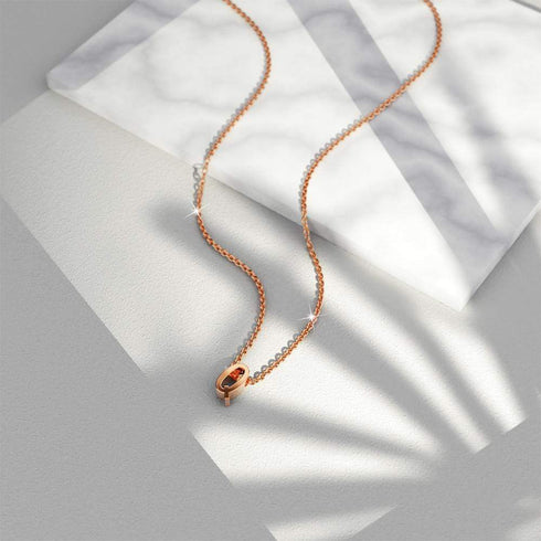 Initials Brick Alphabet Letter Necklace Rose Gold Layered Steel Jewellery